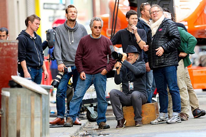 steven spielberg a new york pour les repérages du film Cold War en septembre 2014