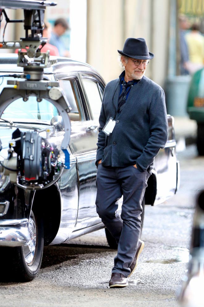 steven spielberg a new york pour les repérages du film Cold War en septembre 2014